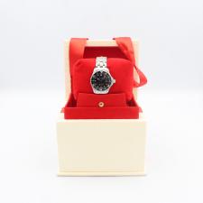 Ladies Omega Seamaster 21230286101001 Steel case with Black Wave dial