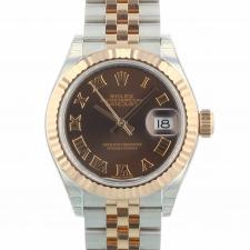 Ladies Rolex DateJust 28 279171 18ct Rose Gold   Stainless Steel case with Brown dial