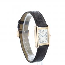 Ladies Cartier Tank Solo W5200024 18ct Yellow Gold case with Silver dial