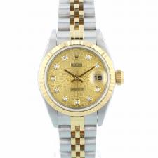 Ladies Rolex DateJust 69173 18ct Yellow Gold   Stainless Steel case with Jubilee Diamond set dial