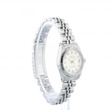 Ladies Rolex DateJust 69174 Stainless Steel case with Silver Diamond Dot dial