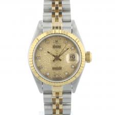 Ladies Rolex DateJust 69173 18ct Yellow Gold   Stainless Steel case with Champagne Jubilee Diamond dial