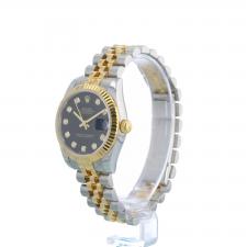 Ladies Rolex DateJust 31 178273 18ct Yellow Gold   Stainless Steel case with Black Diamond Set  dial