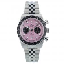 Gents Tudor Black Bay Chrono 79360N Steel case with Pink dial