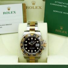 Gents Rolex GMT Master II 116713LN 18ct Yellow Gold Stainless Steel case with Black dial