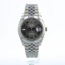 Gents Rolex Datejust 41 126300 Steel case with Wimbledon dial