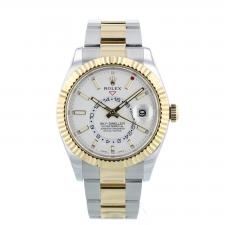 Gents Rolex Sky Dweller 326933 18ct Yellow Gold Stainless Steel case with White dial