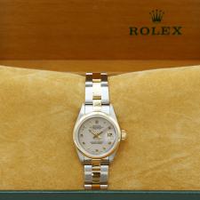 Ladies Rolex DateJust 69163 18ct Yellow Gold Stainless Steel case with Silver Jubilee dial