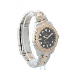 Gents Rolex Yacht-Master 37 268621 18ct Rose Gold Stainless Steel case with Black dial