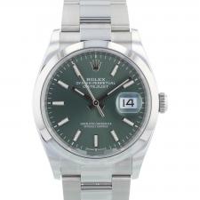 Gents Rolex Datejust 126200 Steel case with Green dial