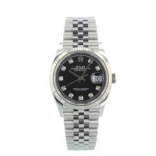 Gents Rolex Datejust 36 126234 Steel case with Black Diamond dial