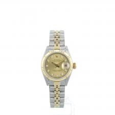 Ladies Rolex DateJust 69173 18ct Yellow Gold   Stainless Steel case with Champagne Diamond Set dial