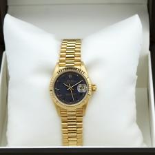 Ladies Rolex DateJust 69178 18ct Yellow Gold case with Blue dial