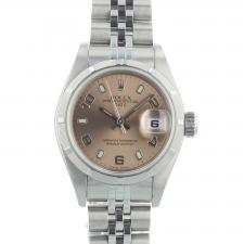 Ladies Rolex Oyster Perpetual Date 79160 Steel case with Salmon dial