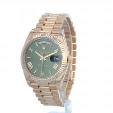 Gents Rolex Day Date 40 228235 18ct Rose Gold case with Green dial