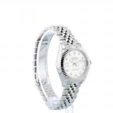 Ladies Rolex DateJust 28 279174 Steel case with Silver and Diamond dial
