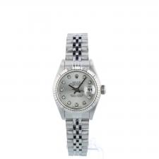 Ladies Rolex DateJust 69174 Steel case with Silver Diamond Dot dial