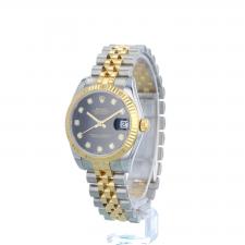 Ladies Rolex DateJust 31 178273 18ct Yellow Gold   Stainless Steel case with Black Diamond Set  dial