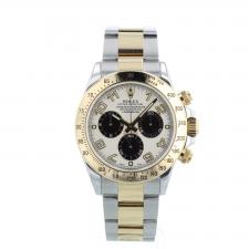 Gents Rolex Daytona 116523 18ct Yellow Gold Stainless Steel case with White Racing dial