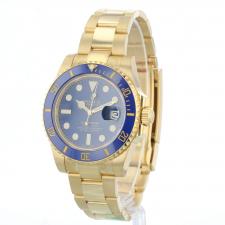 Gents Rolex Submariner Date 116618LB 18ct Yellow Gold case with Blue dial