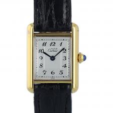 Ladies Cartier Tank 39768 Gold Plated case with Silver dial
