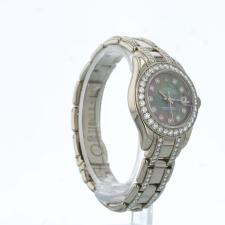 Ladies Rolex Pearlmaster 80299 18ct White Gold case with Black MOP Diamond Set dial