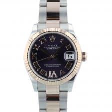 Ladies Rolex DateJust 31 278271 18ct Rose Gold   Stainless Steel case with Aubergine Diamond dial
