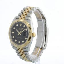 Gents Rolex Datejust 41 126333 18ct Yellow Gold   Stainless Steel case with Black Diamond dial