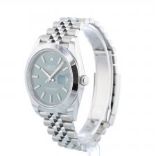 Gents Rolex Datejust 41 126300 Steel case with Mint Green dial