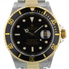 Gents Rolex Submariner Date 16613 18ct Yellow Gold   Stainless Steel case with Black dial