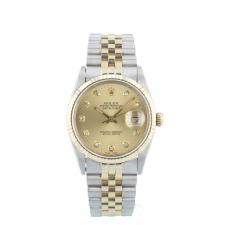 Gents Rolex Datejust 16233 18ct Yellow Gold   Stainless Steel case with Champagne Diamond Set dial