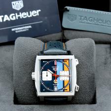 Gents Tag Heuer Monaco CAW211R Steel case with Blue and Orange dial