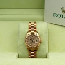 Ladies Rolex Datejust 179165 18ct Yellow Gold case with Champagne Diamond Set dial