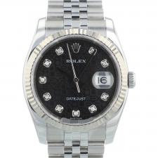 Gents Rolex Datejust 36 116234 Steel case with Black Jubilee Diamond dial