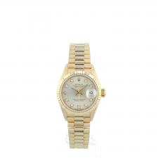 Ladies Rolex Datejust 69178 18ct Yellow Gold case with Silver Diamond Dot dial