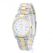 Ladies Rolex Date 34 15223 18ct Yellow Gold   Stainless Steel case with White dial