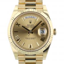 Gents Rolex Day Date 40 228238 18ct Yellow Gold case with Champagne dial