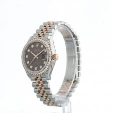 Ladies Rolex Datejust 31 278381RBR 18ct Rose Gold   Stainless Steel case with Chocolate Diamond Set dial