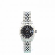 Ladies Rolex DateJust 179174 Steel case with Black dial