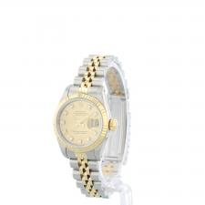 Ladies Rolex DateJust 69173 18ct Yellow Gold Stainless Steel case with Champagne Diamond Set dial