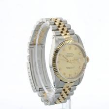 Gents Rolex Datejust 16233 18ct Yellow Gold   Stainless Steel case with Champagne Diamond Set dial