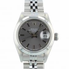 Ladies Rolex Oyster Perpetual Date 69160 Steel case with Grey dial