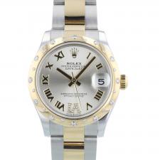 Ladies Rolex DateJust 31 278343RBR 18ct Yellow Gold   Stainless Steel case with Silver Diamond Set dial