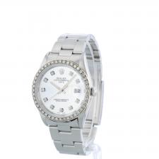 Gents Rolex Date 15200 Stainless Steel case with Silver Diamond Set dial