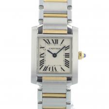 Ladies Cartier Tank Francais  Gold Plated   Stainless Steel case with White dial