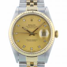 Gents Rolex Datejust 36 16233 18ct Yellow Gold Stainless Steel case with Gilt dial