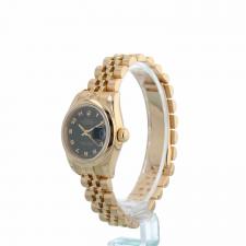 Ladies Rolex DateJust 179165 18ct Rose Gold case with Black dial