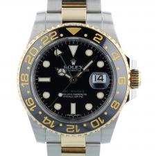 Gents Rolex GMT Master II 116713LN 18ct Yellow Gold Stainless Steel case with Black dial