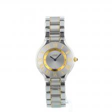 Ladies Cartier Must 21 1330 18ct Yellow Gold   Stainless Steel case with Silver dial