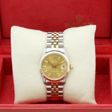 Ladies Rolex DateJust 31 6827 18ct Yellow Gold Stainless Steel case with Gilt dial